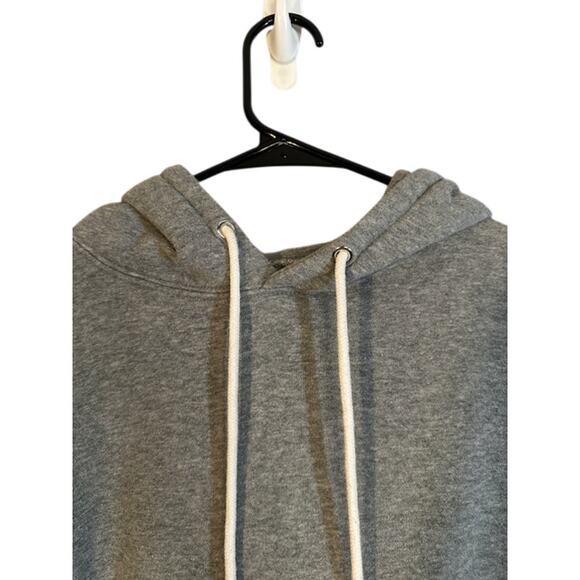 Wild Fable Gray Cut Off Cropped Hooded Cotton Blend Sweatshirt Women Sz S - Picture 6 of 8